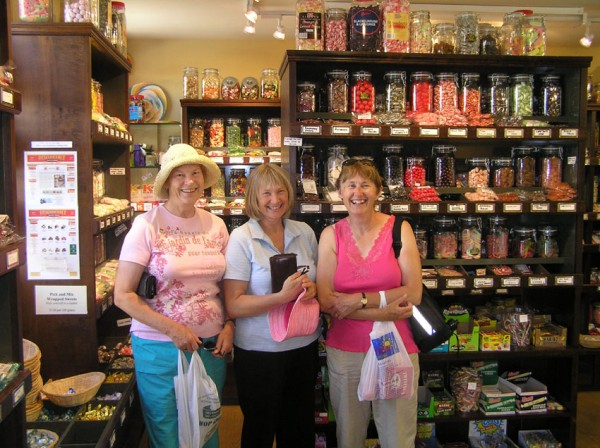 three sisters in a sweetie shop