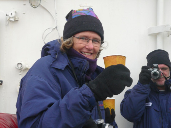 great mulled wine at 11pm in the freezing cold - celebrating crossing the circle