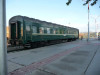 this is what happens to swine flu victims in Mongolia
(Our carriage waiting for a train to come and rescue us and take us to Russia).